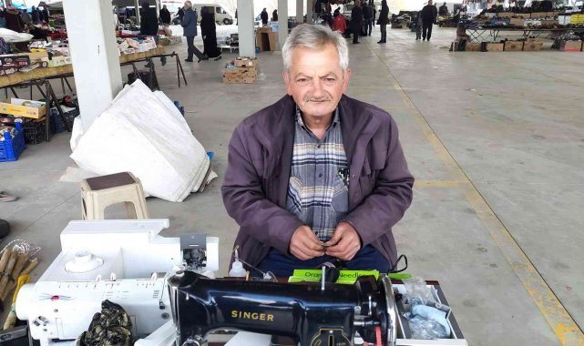 45 yıldır seyyar dikiş makinesi tamirciliği yapıyor