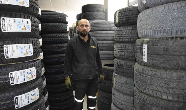 Burdur'da oto lastikçilerde kış lastiği yoğunluğu yaşanıyor