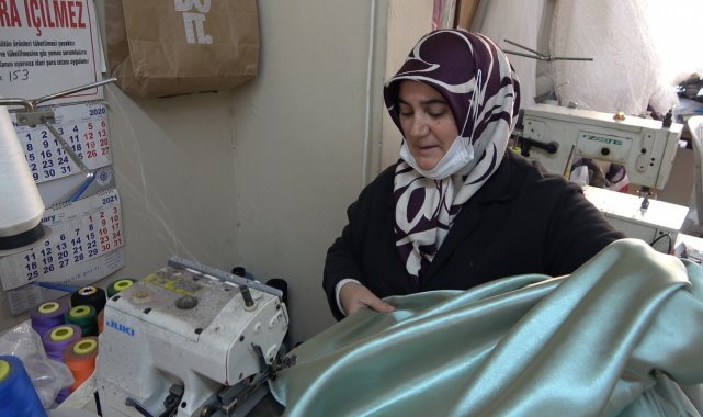 Dikiş makinesiyle 3 çocuğuna üniversite okuttu