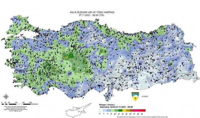 Düzce, en yüksek rüzgar hızı ölçülen 3. şehir oldu