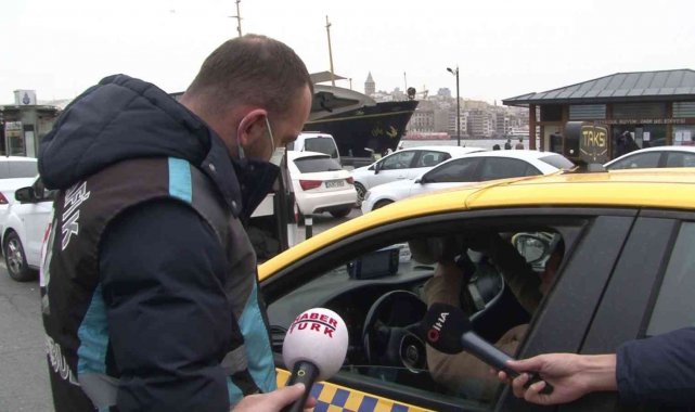 Eminönü'nde taksiler tek tek denetlendi