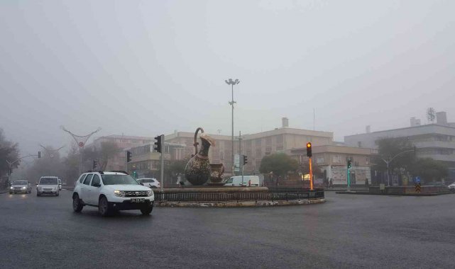 Erzincan'da yoğun sis ve pus etkili oldu