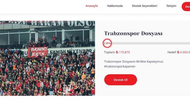 Es-Es'in Trabzonspor dosyası için başlattığı kampanya 170 bin liraya ulaştı