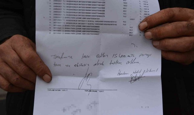 Hesaplarına yanlışlıkla gönderilen binlerce TL'yi geri iade ettiler