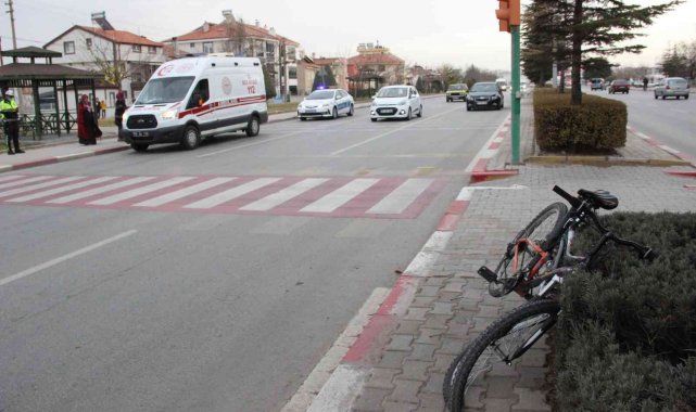 Karaman'da hafif ticari aracın çarptığı bisikletli çocuk yaralandı