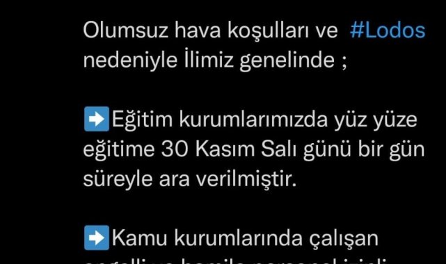Kocaeli'de lodos nedeniyle eğitime bir gün ara verildi