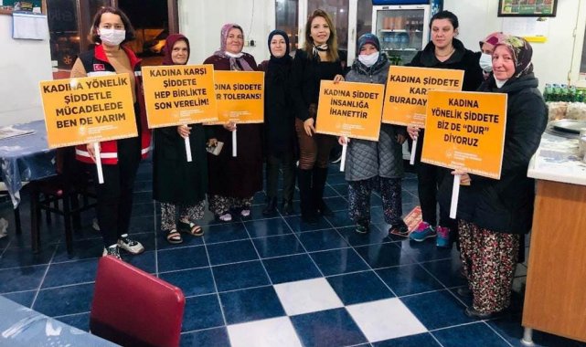 Köy sakinleriyle 'kadına şiddetle mücadele' faaliyeti