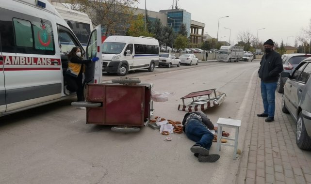Lodos simit tezgahını devirdi, simitçi ağır yaralandı