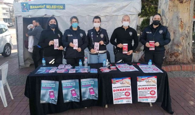 Manavgat'da polisten vatandaşlara broşürlü uyarı