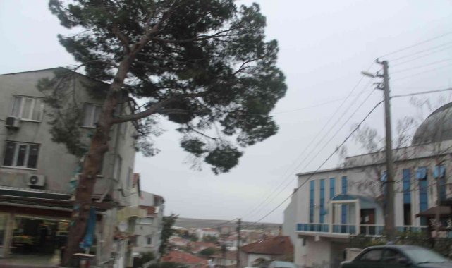 Manyas'ta uçan çatının altında kalan kadın yaralandı