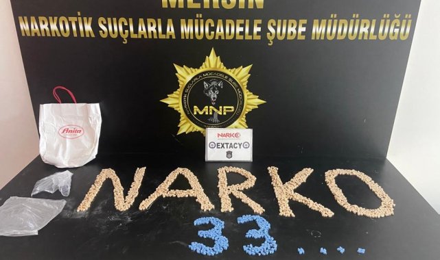 Mersin'de otobüste 2 bin 100 adet ecstasy hap ele geçirildi