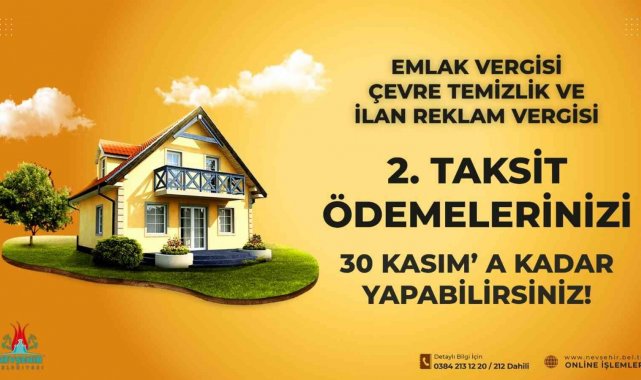 Nevşehir Belediyesi: &quot;Emlak, çevre temizlik ve ilan reklam verginizi ödemeyi unutmayın&quot;