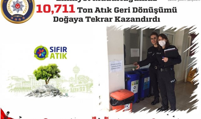 Nevşehir Emniyeti 10 ton atık maddeyi geri dönüşüme kazandırdı