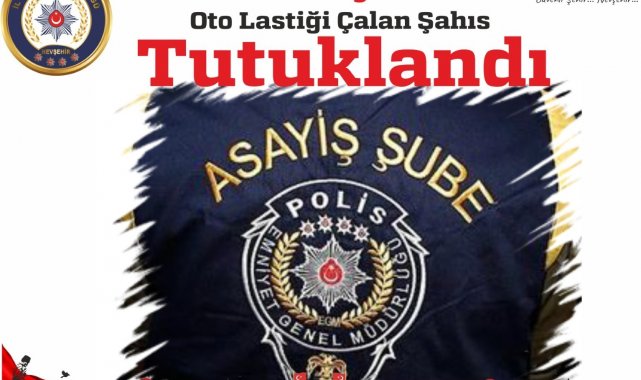 Oto lastiği çalan şahıs tutuklandı