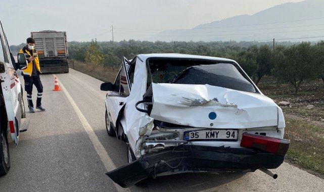 Otomobille tır çarpıştı: 1 yaralı