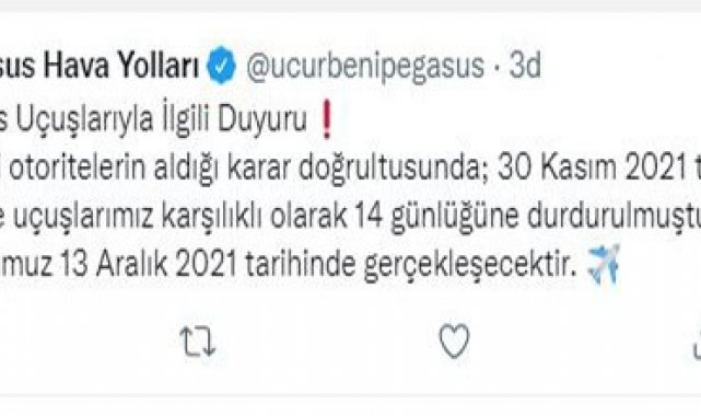 Pegasus, Fas uçuşlarını 14 gün süreyle durdurdu