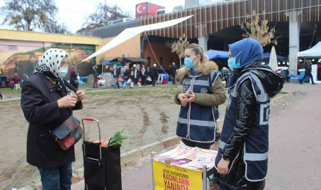 Polis ekipleri pazar yerinde KADES'i anlattı