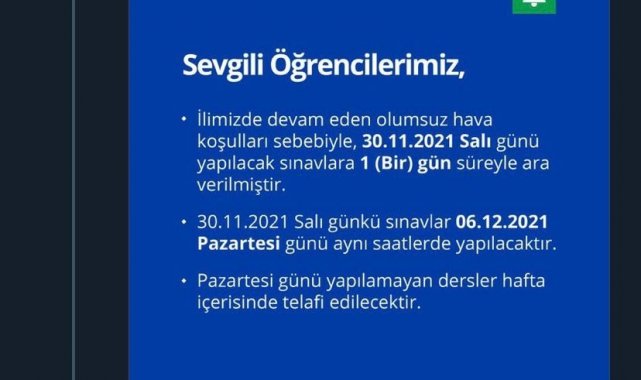 Sakarya'da üniversitelerde eğitime lodos arası
