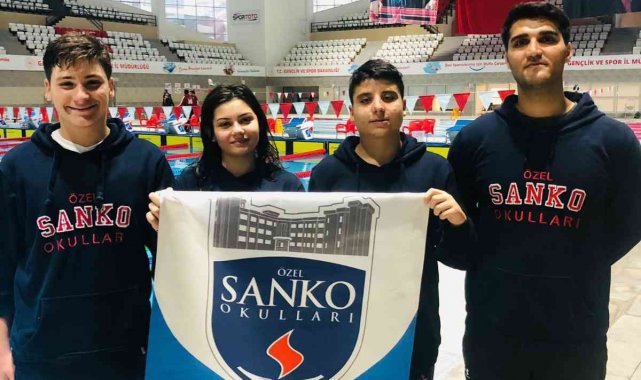 SANKO Okulları yüzme yarışmasında dört madalya kazandı