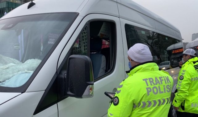 Sarıyer'de okul servis araçlarına yönelik denetim