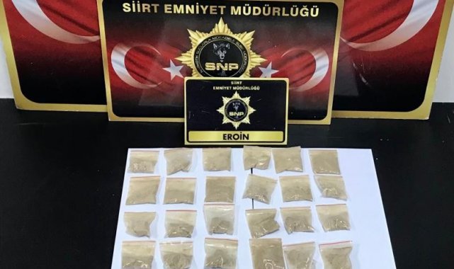 Siirt'te 43 fişek halinde eroin maddesi ele geçirildi