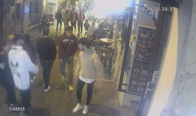 Taksim'de genç kızı felç eden öldüresiye dayak kamerada