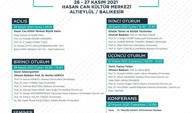 Türk Dünyası Ortak Göstergebilimi Hazırlık Komitesi Balıkesir'de toplanıyor