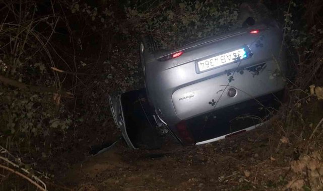 Yoldan çıkan otomobil takla attı: 2 yaralı