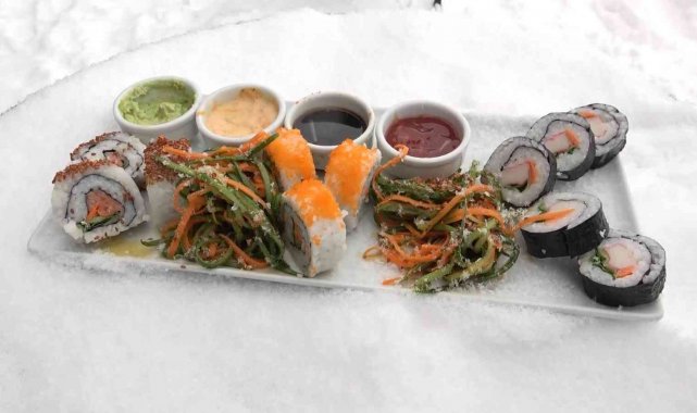 2 bin metrede, eksi 10 derecede &#039;sushi&#039; keyfi