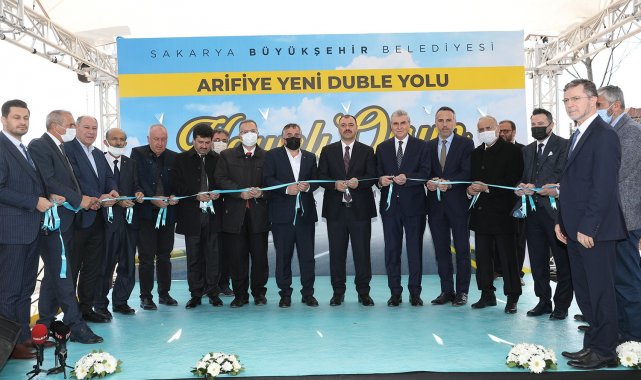 5 milyon liralık duble yol, törenle açıldı