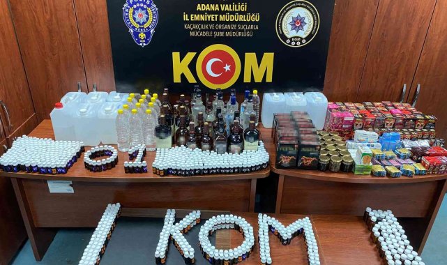 Adana&#039;da 102 şişe sahte içki ele geçirildi