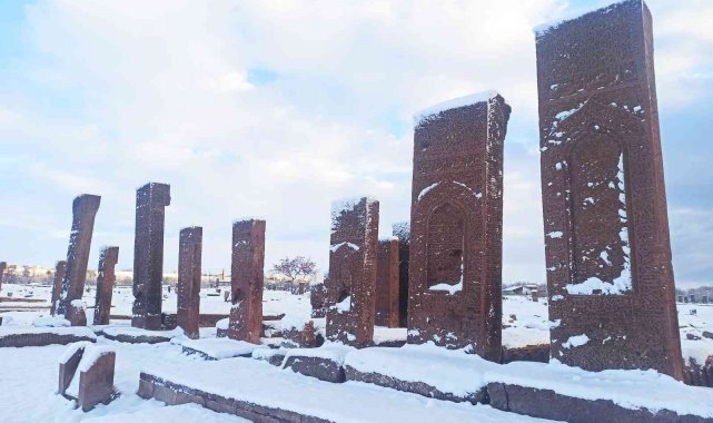 Ahlat'ta kar yağışı