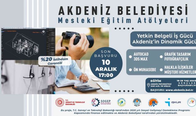 Akdeniz Belediyesi Mesleki Eğitim Atölyelerine başvurular başladı