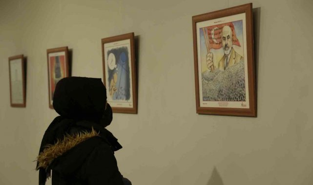 Akif&#039;in şiirlerini karikatürlerle anlattılar