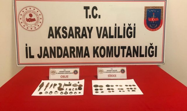 Aksaray'da jandarma Roma ve Hitit dönemine ait eserler ele geçirdi