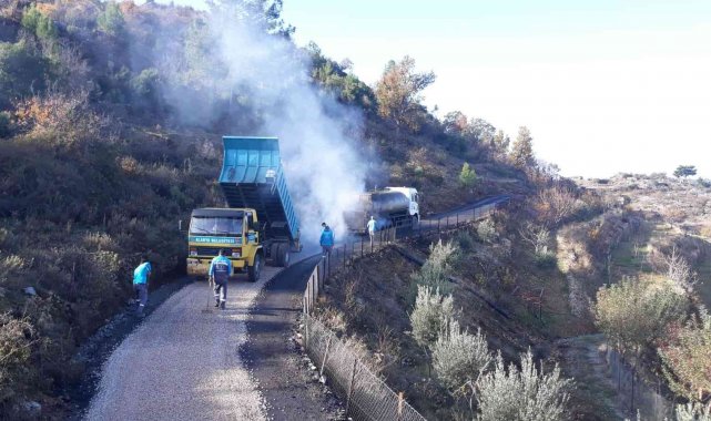 Alanya'da yol yapım çalışmaları