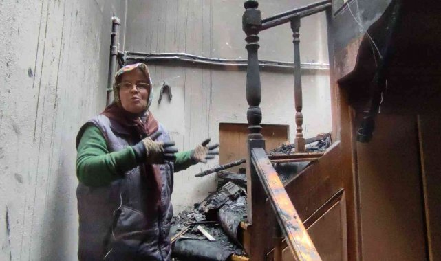 Alevlerden balkondan atlayarak kurtuldu