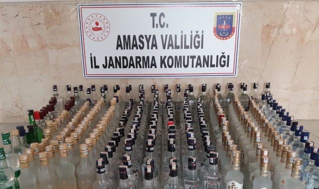 Amasya&#039;da 230 şişe kaçak içki ele geçirildi