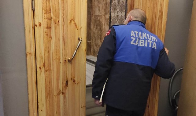 Atakum zabıtası ruhsatsız 'gizli hamamı' buldu
