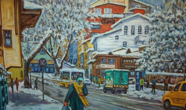 Balaban ressamın hemşehrisi 50 yıldır cumbalı evleri tuvale taşıyor