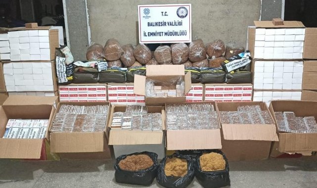 Balıkesir'de çok miktarda kaçak tütün ele geçirildi