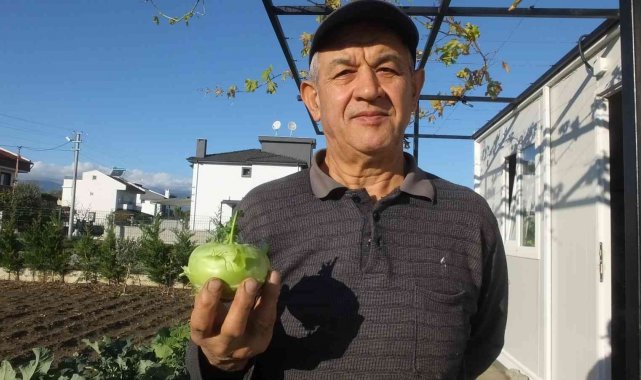 Balıkesir'de emekli eğitimci hobi bahçesinde "alabaş" turbu yetiştirdi