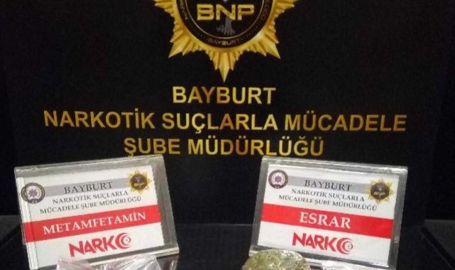 Bayburt'ta bir miktar uyuşturucu ele geçirildi