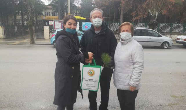 Çam ağacı kesimini önlemek için bin adet fidan dağıtıldı