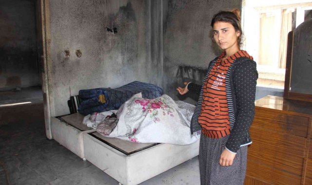 Çocuklarıyla birlikte yanmaktan son anda kurtuldu