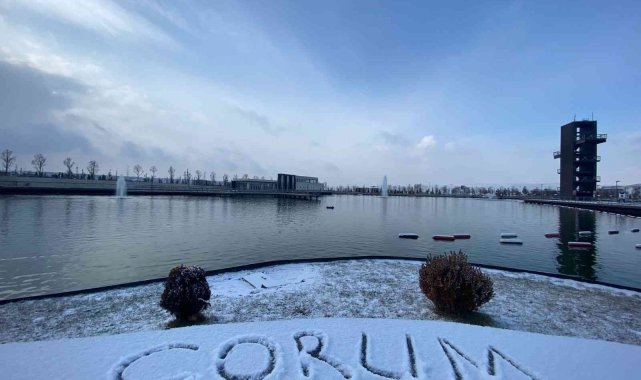 Çorum'da kartpostallık kar manzaraları