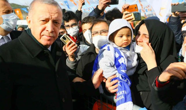Cumhurbaşkanı Erdoğan, Kızılcahamam'da coşkuyla karşılandı