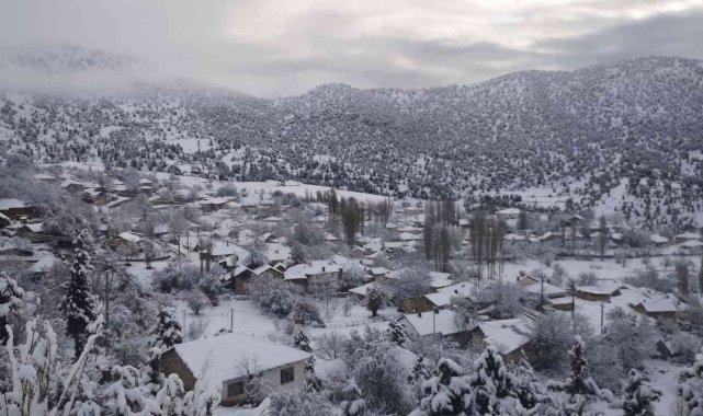 Denizli güne karla uyandı
