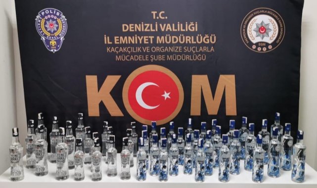 Denizli'de 10 farklı adreste sahte alkol üreten 13 kişi yakalandı