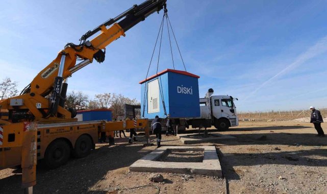 DİSKİ kırsal mahallelere motopomp odaları monte etti